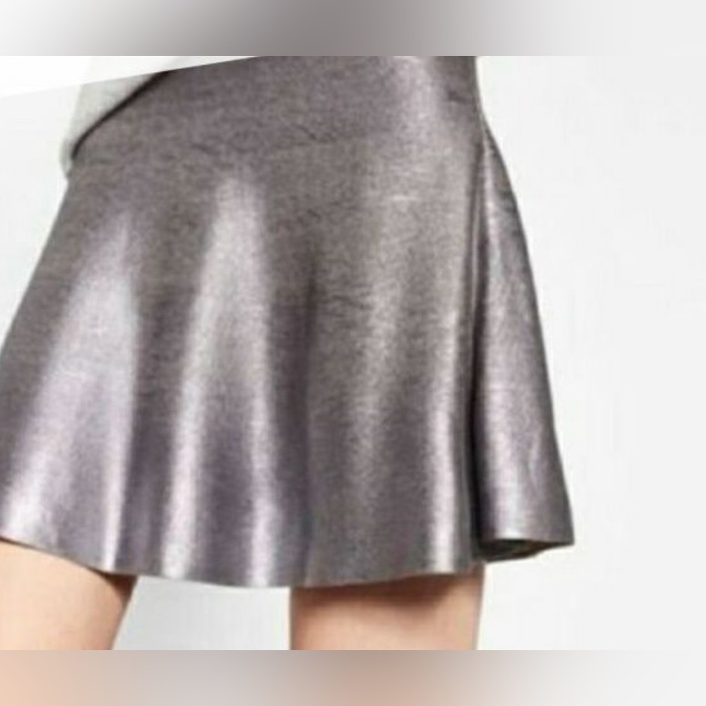 NWT ZARA KNIT skirt SILVER